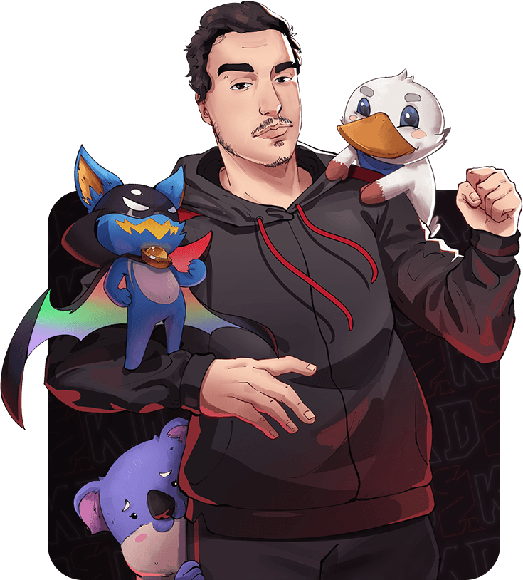 Dersin2k acompanhado por seus mascotes